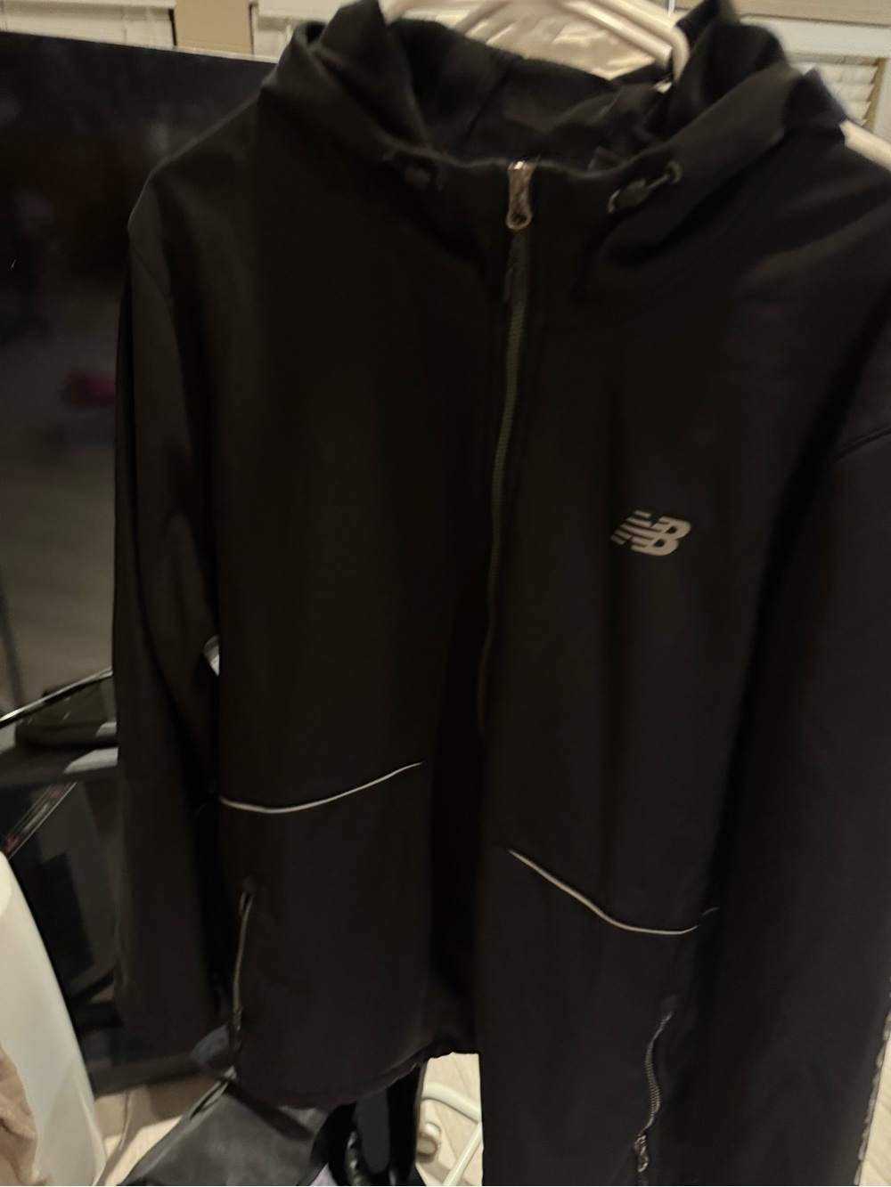 New Balance Men's Black Hooded Jacket - Lightweight Outerwear Size 3X Fits XL